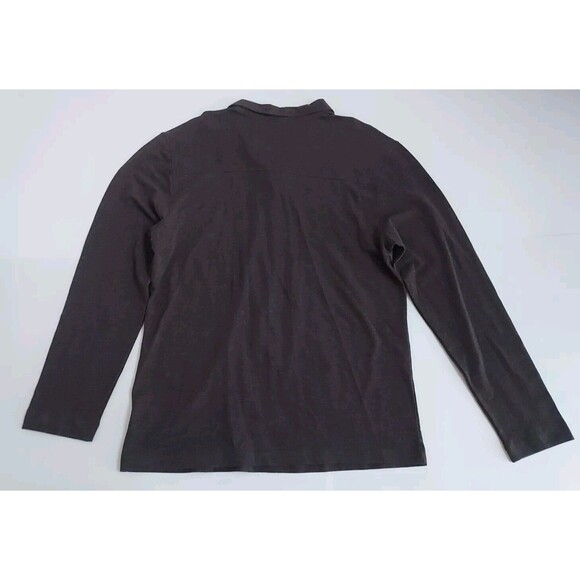 NWT Mens STRUCTURE Brown Heather LS Polo Shirt Size L Normcore Grandpa Dadcore - Picture 6 of 6